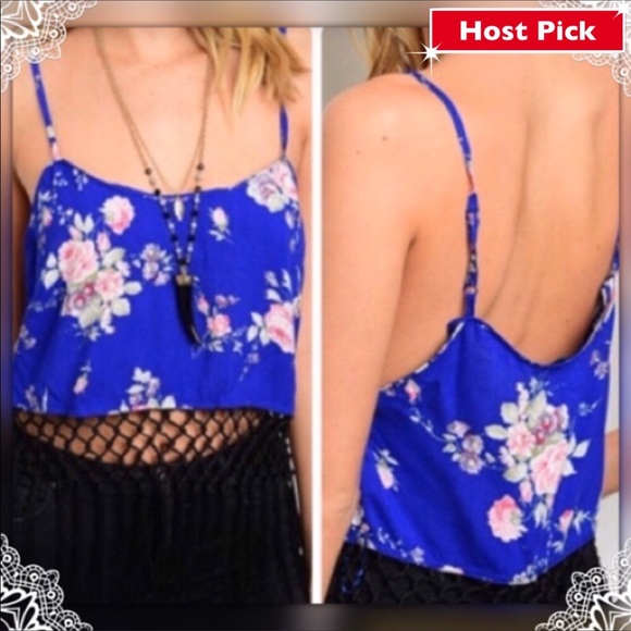 Floral Net and Fringe Crop Top - Picture 4 of 12